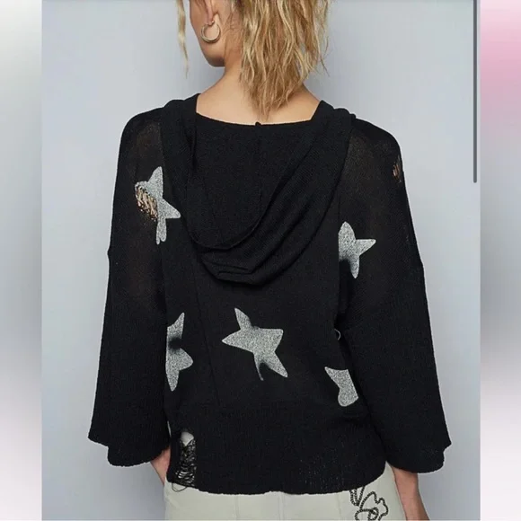 Pol Black Star Patterned Sweater - Picture 3 of 3